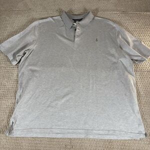 Polo Golf Ralph Lauren 100% Pima Cotton Gray Check Polo Golf Shirt Mens Size XXL